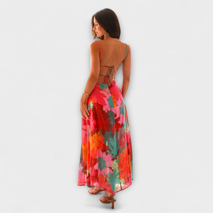 Vestido con Tirantes y Estampado Floral para Mujer - Elegante y Atractivo