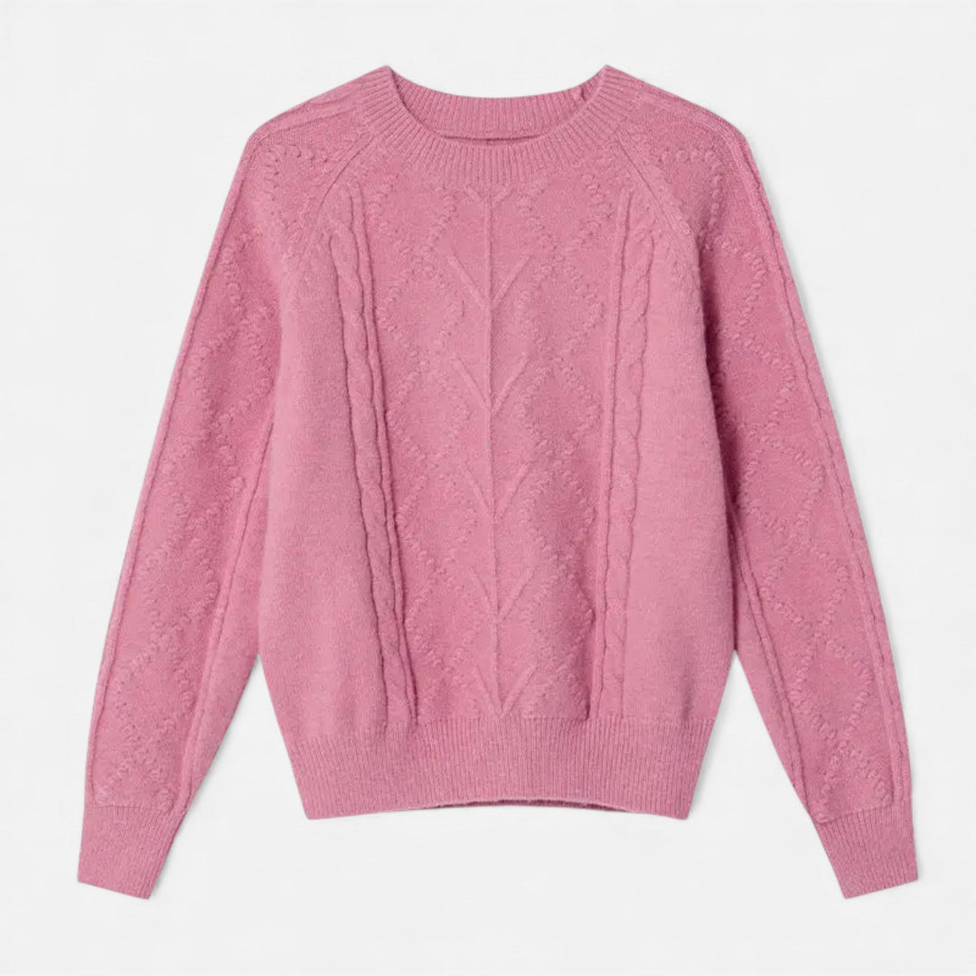 Pull d'hiver tricoté ample pour femme avec torsades