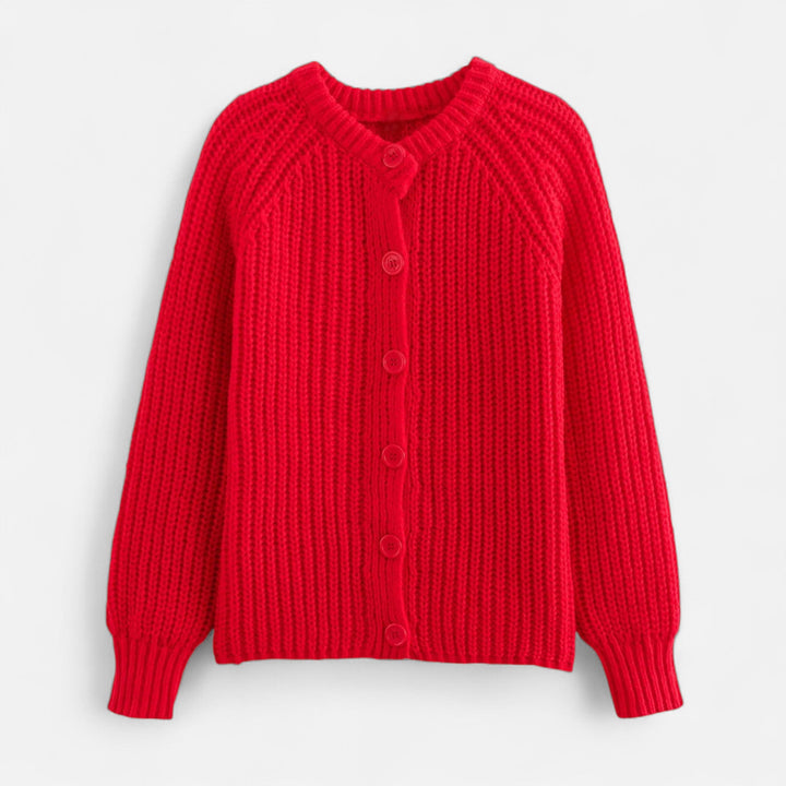 Cardigan tricotat vintage pentru femei, cu guler rotund – Eleganță de toamnă fără efort