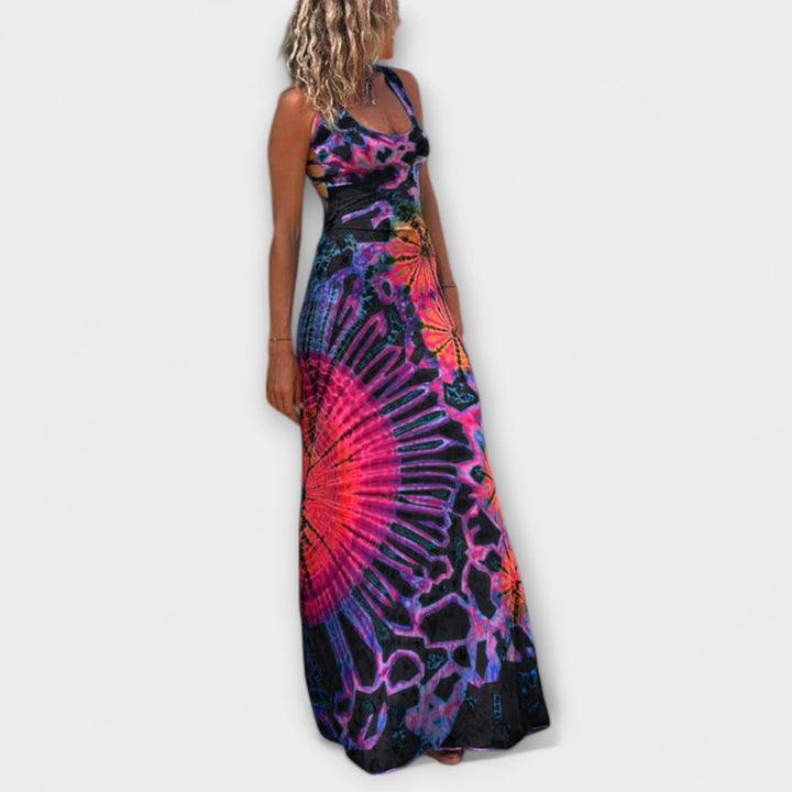 La Bamba maxi-kjole med tie-dye print