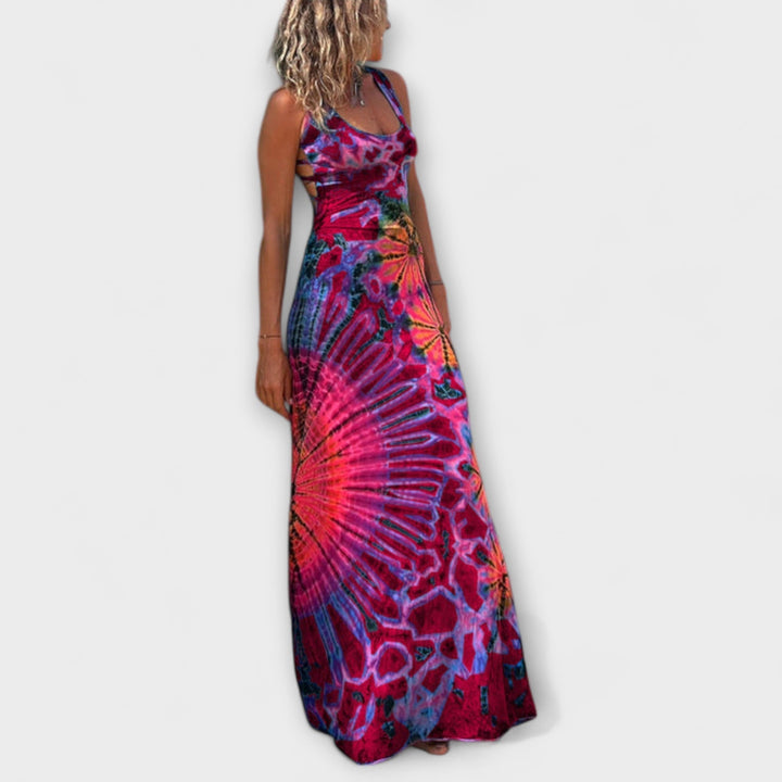 La Bamba maxi-kjole med tie-dye print