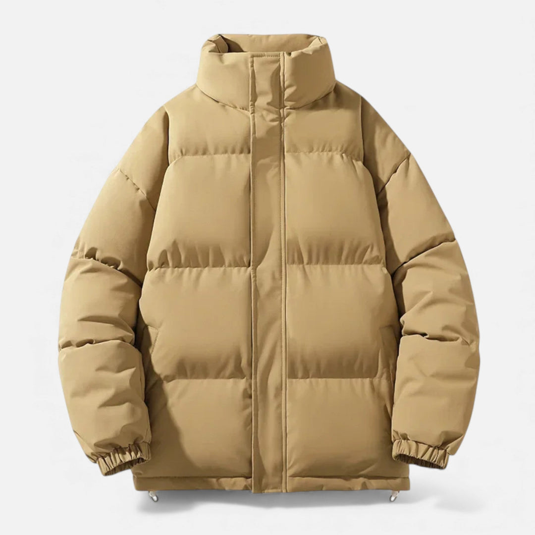 Unisex Puffer Cotton Jacket with Stand Collar