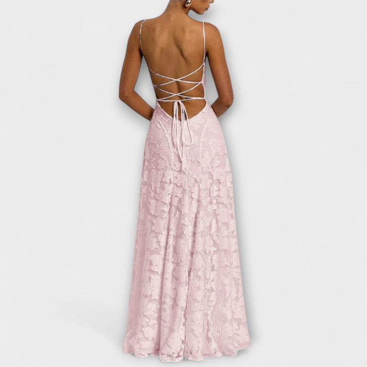 Elegant jacquard maxikjole