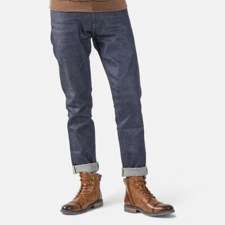 Botas de cuero ligeras para hombre de primavera