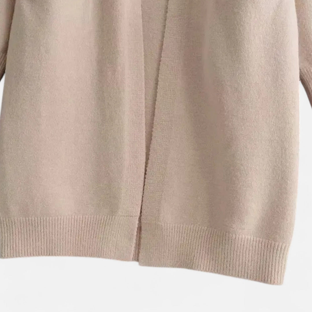 Cardigan gros tricotat pentru femei – decolteu în V, căldură de toamnă