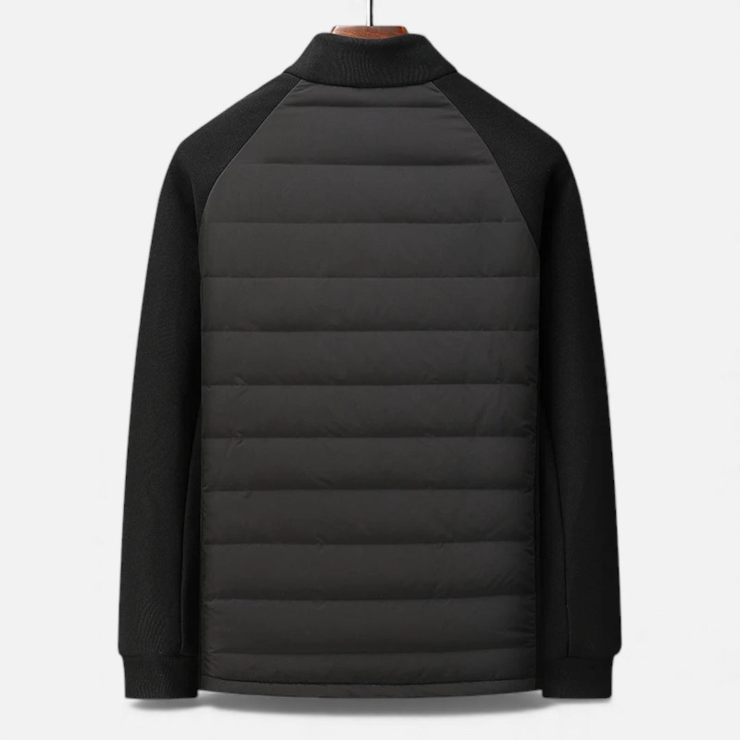 Men’s Quilted Down Jacket with Stand-Up Collar