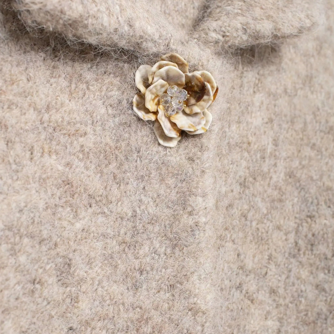 Cardigan con bottoni floreale da donna