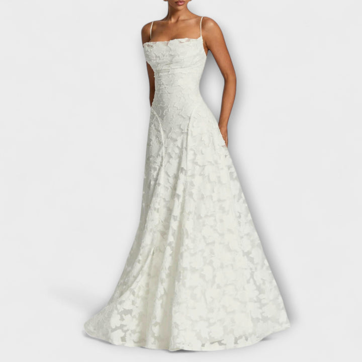 Elegant jacquard maxikjole