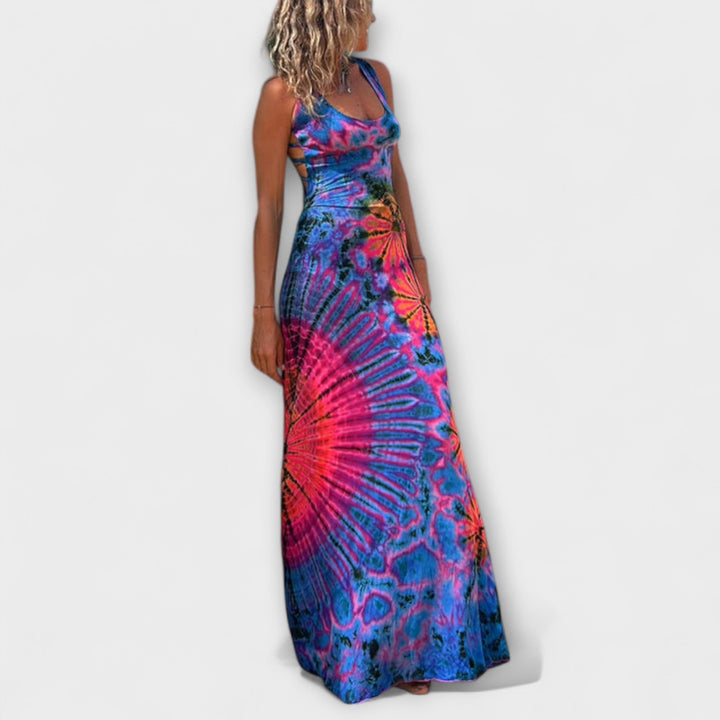 La Bamba maxi-kjole med tie-dye print