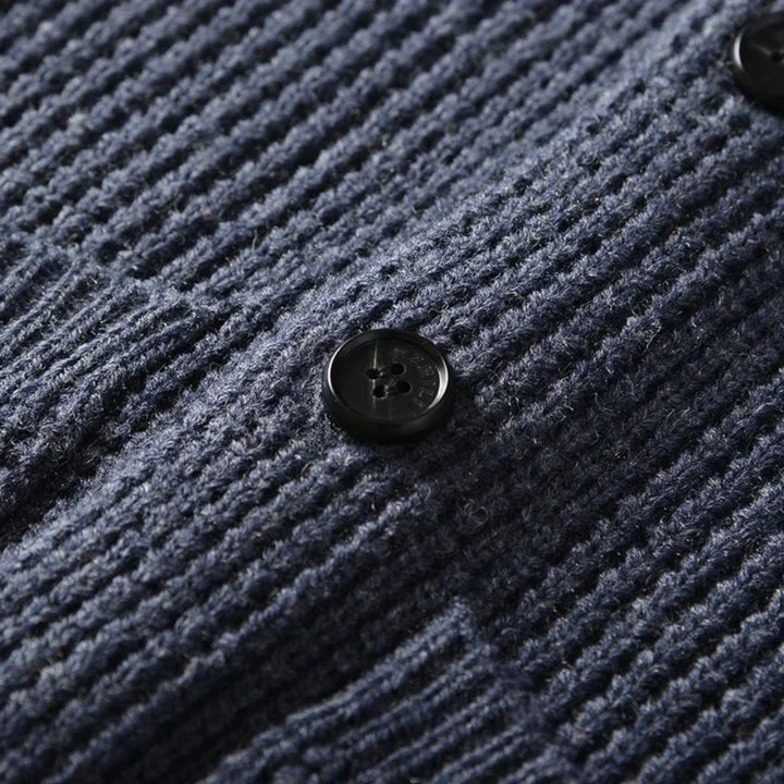 Herreknap-op Premium Uld Cardigan – Klassisk Slank Pasform Stil