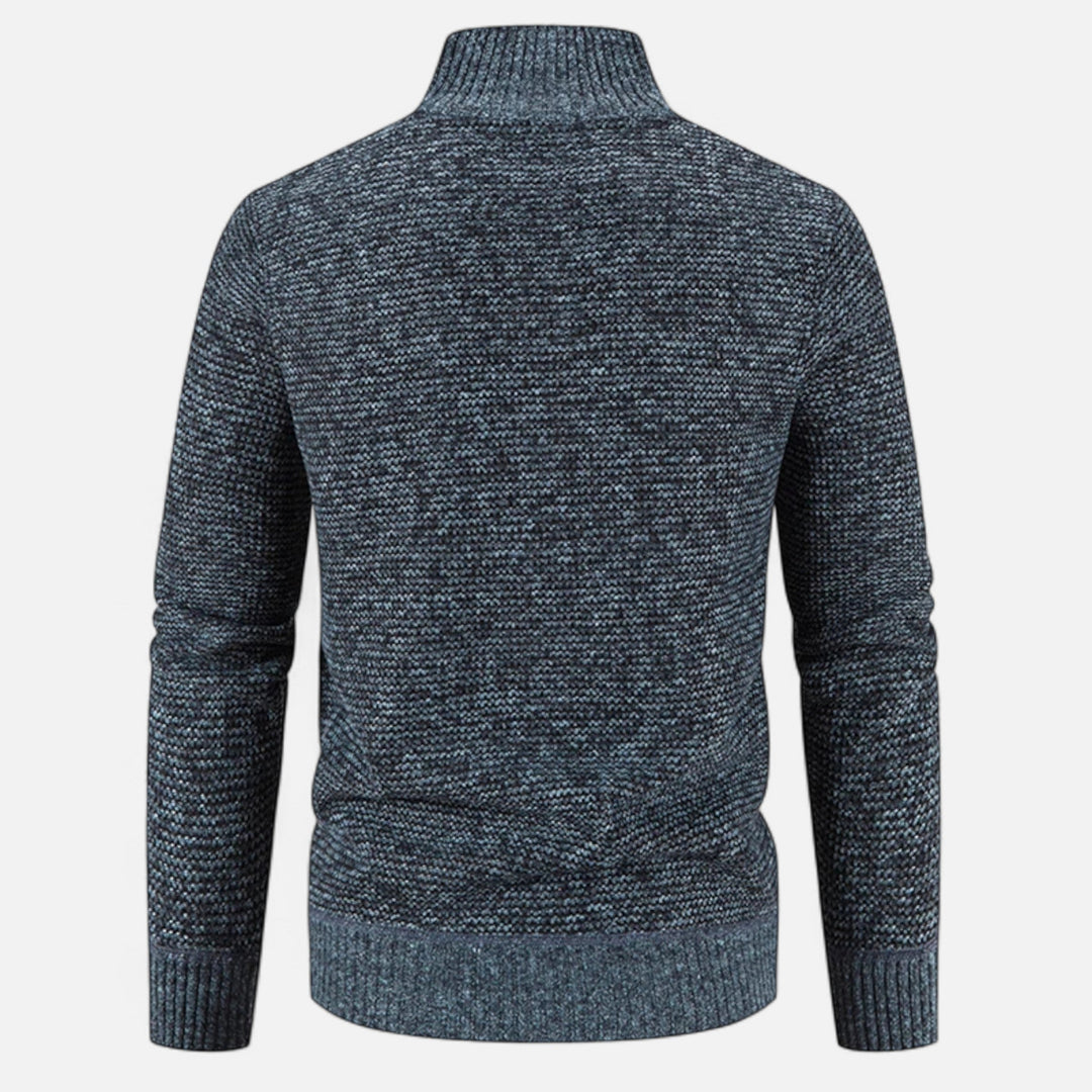 Veste pour homme en polaire à col montant et patchwork