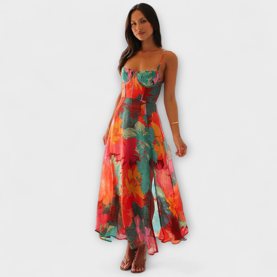 Vestido con Tirantes y Estampado Floral para Mujer - Elegante y Atractivo