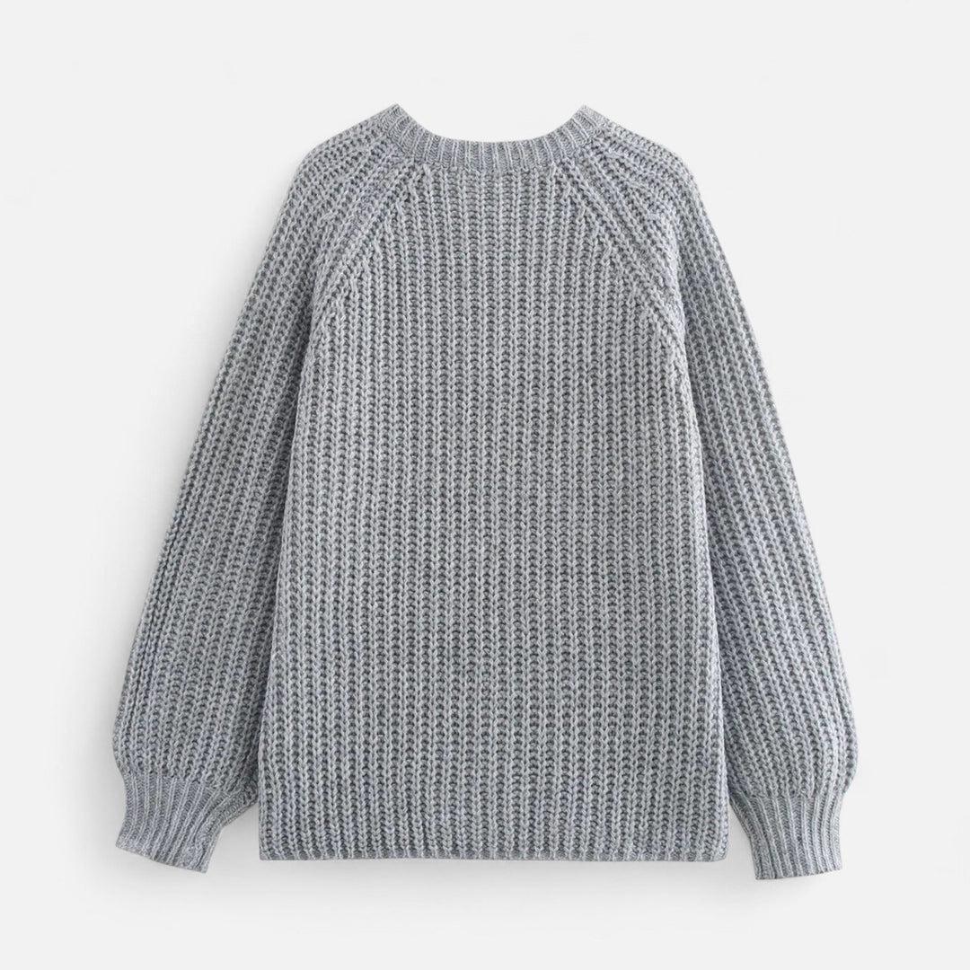 Cardigan tricotat vintage pentru femei, cu guler rotund – Eleganță de toamnă fără efort