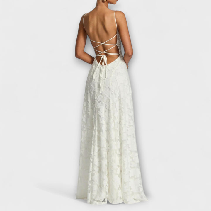 Elegant jacquard maxikjole