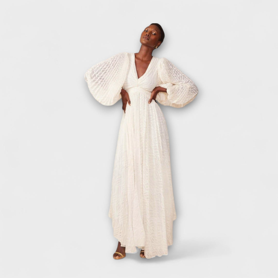 Kremowa sukienka maxi marki Allegory