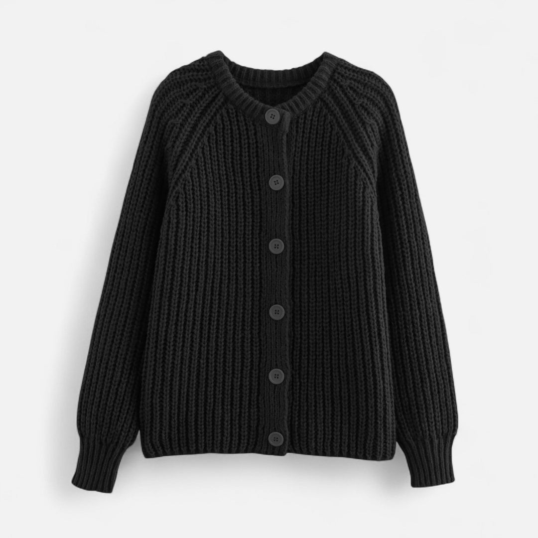 Cardigan tricotat vintage pentru femei, cu guler rotund – Eleganță de toamnă fără efort