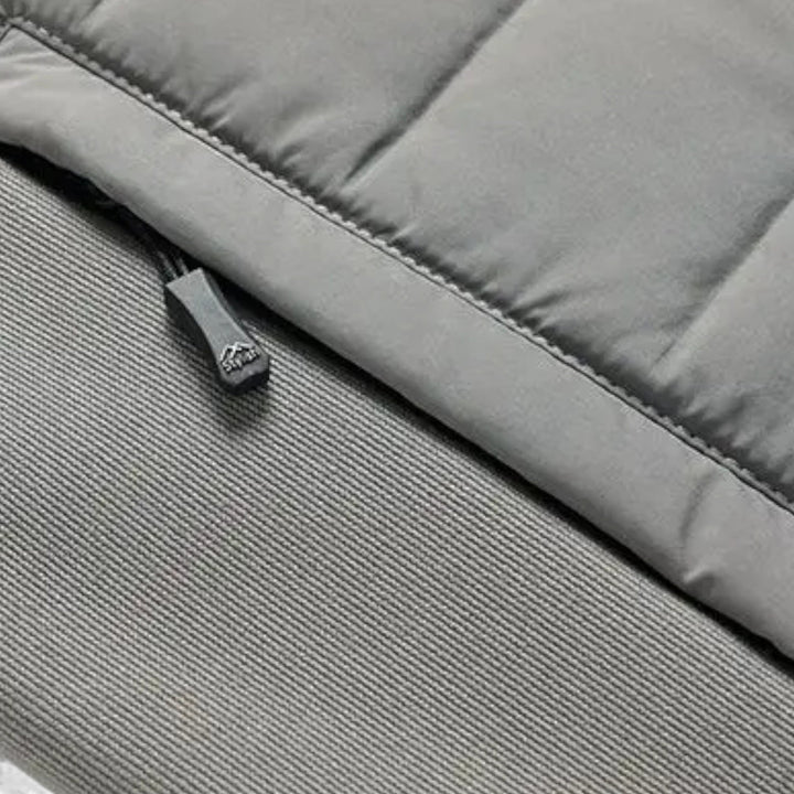 Men’s Quilted Down Jacket with Stand-Up Collar