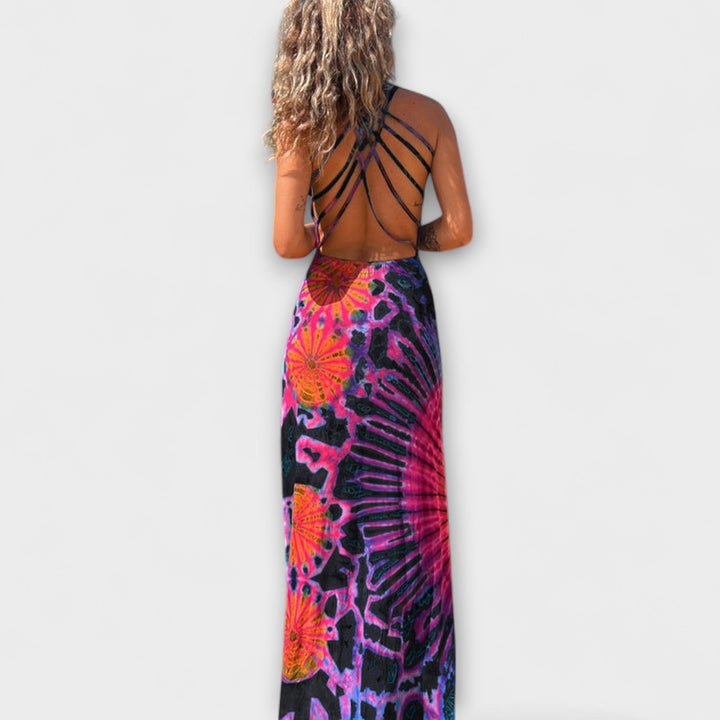 La Bamba maxi-kjole med tie-dye print