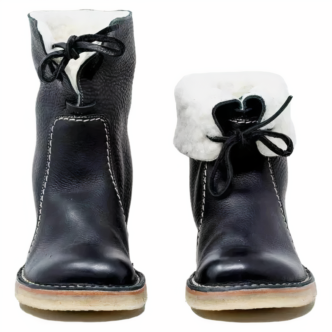 Women’s Casual Leather Mid Calf Boots