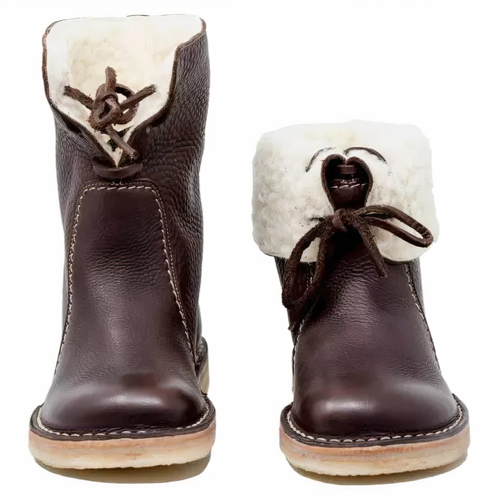 Women’s Casual Leather Mid Calf Boots