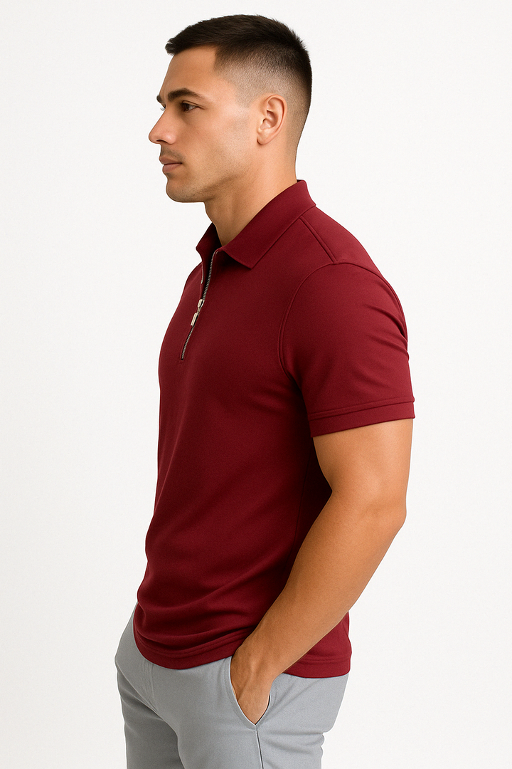 Modern Half-Zip Polo – Men