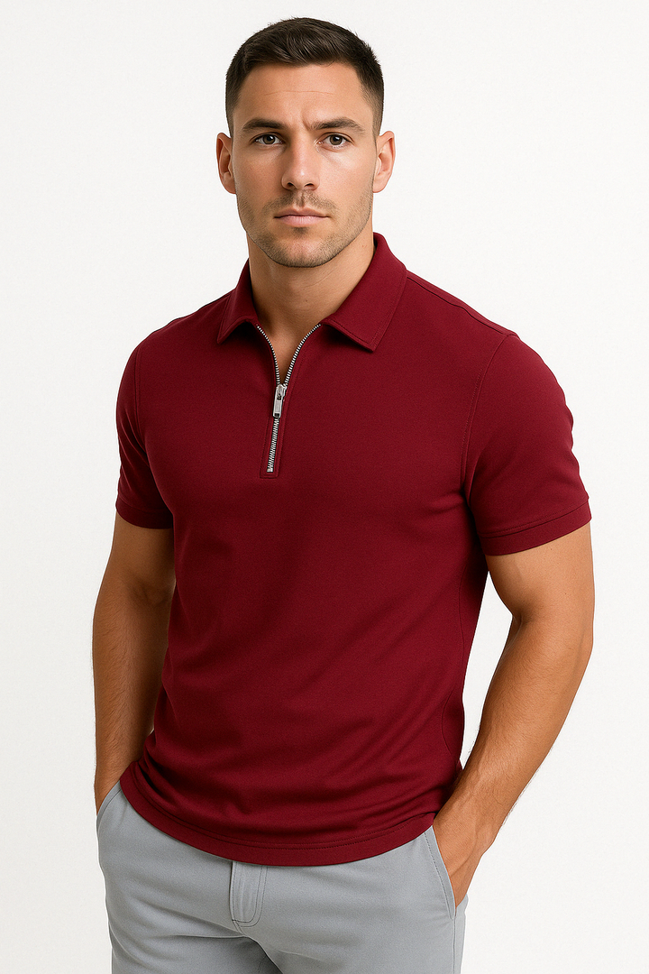 Modern Half-Zip Polo – Men