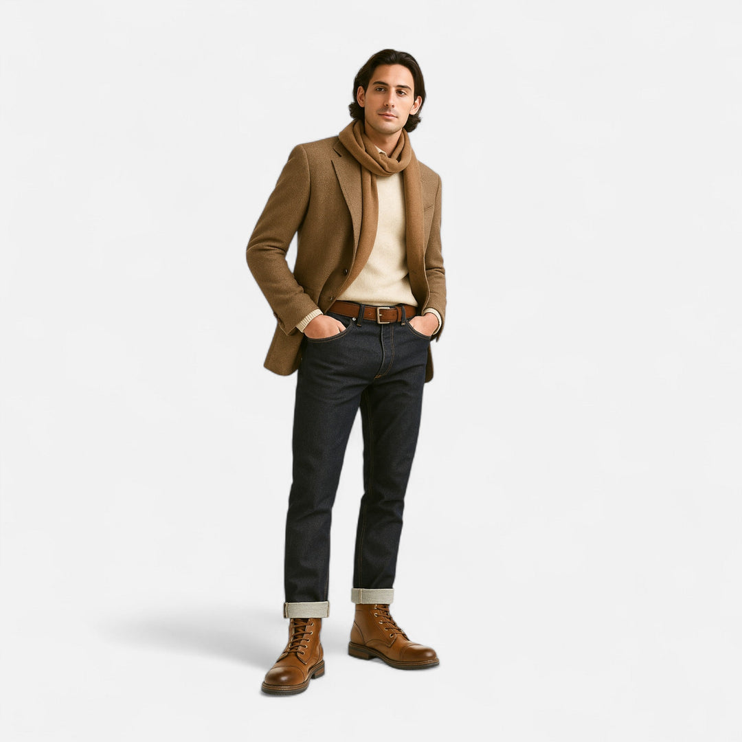 Botas de cuero ligeras para hombre de primavera