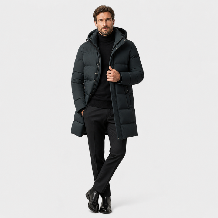 Men’s Premium Winter Down Parka – Hooded Insulated Elegance