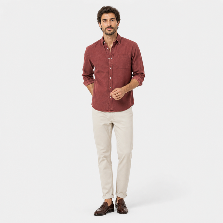 Men’s Solid Long-Sleeve Business Shirt