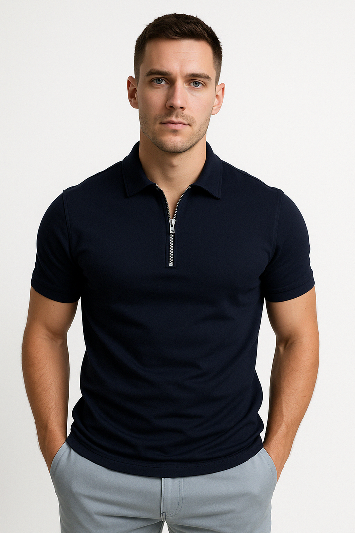 Modern Half-Zip Polo – Men