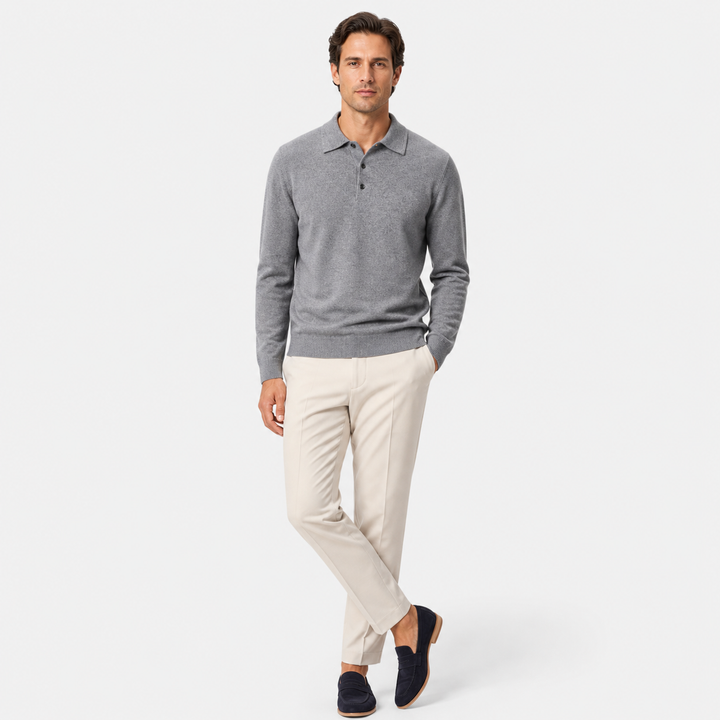 Men’s Merino Wool Polo Sweater