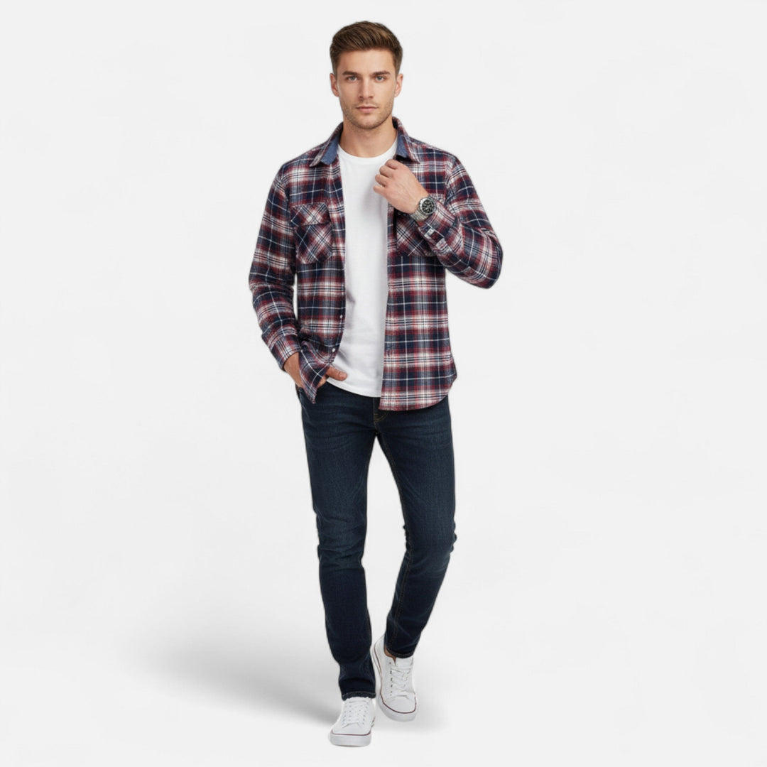 Chaqueta camisa ligera de gran tamaño para hombre