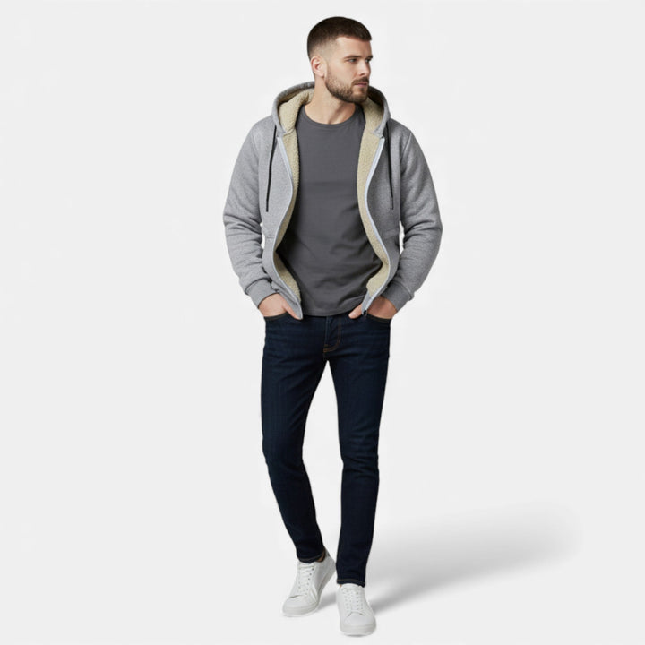 Men’s Fleece-Lined Winter Hoodie Jacket