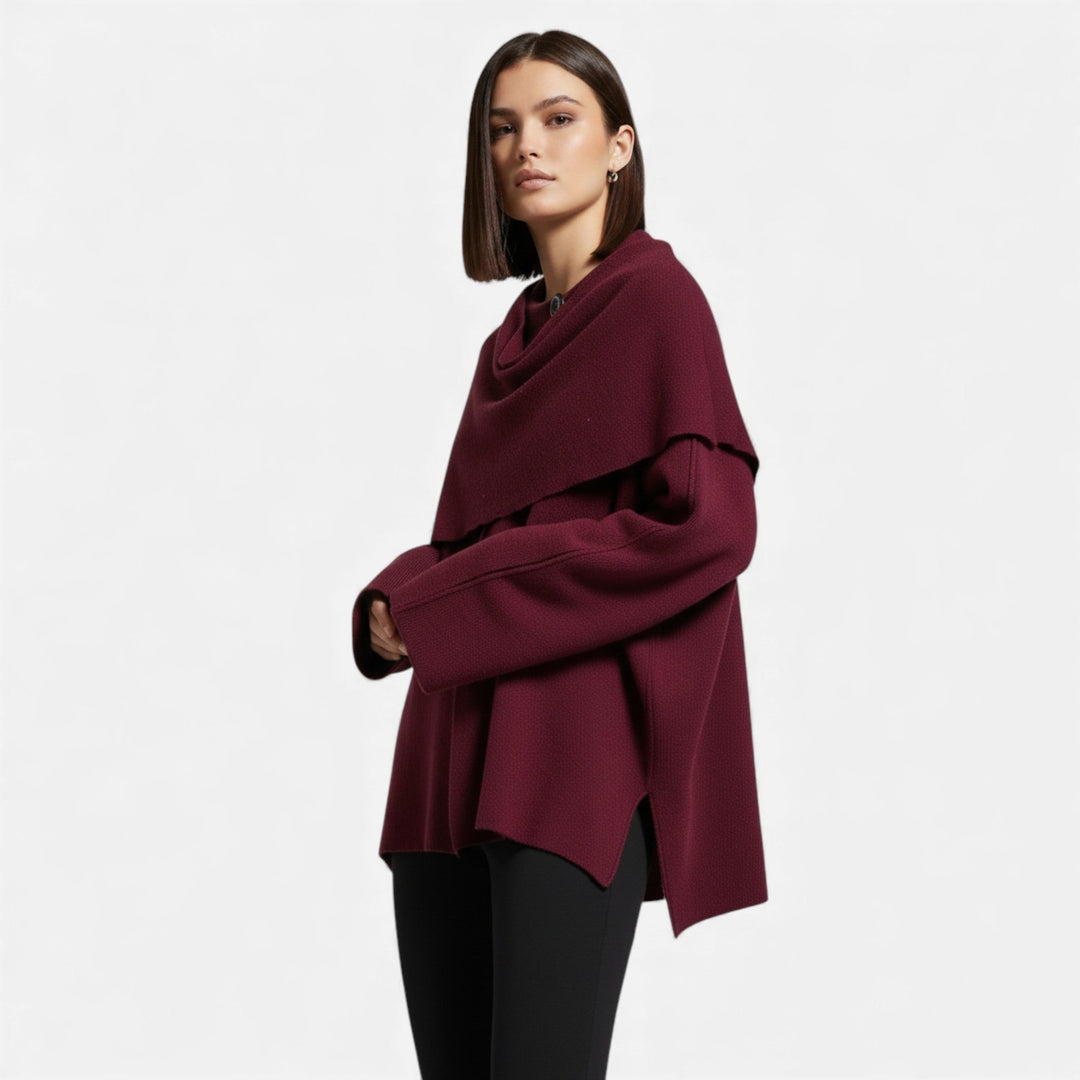 Dame Elegant Uldfølelse Poncho Cardigan