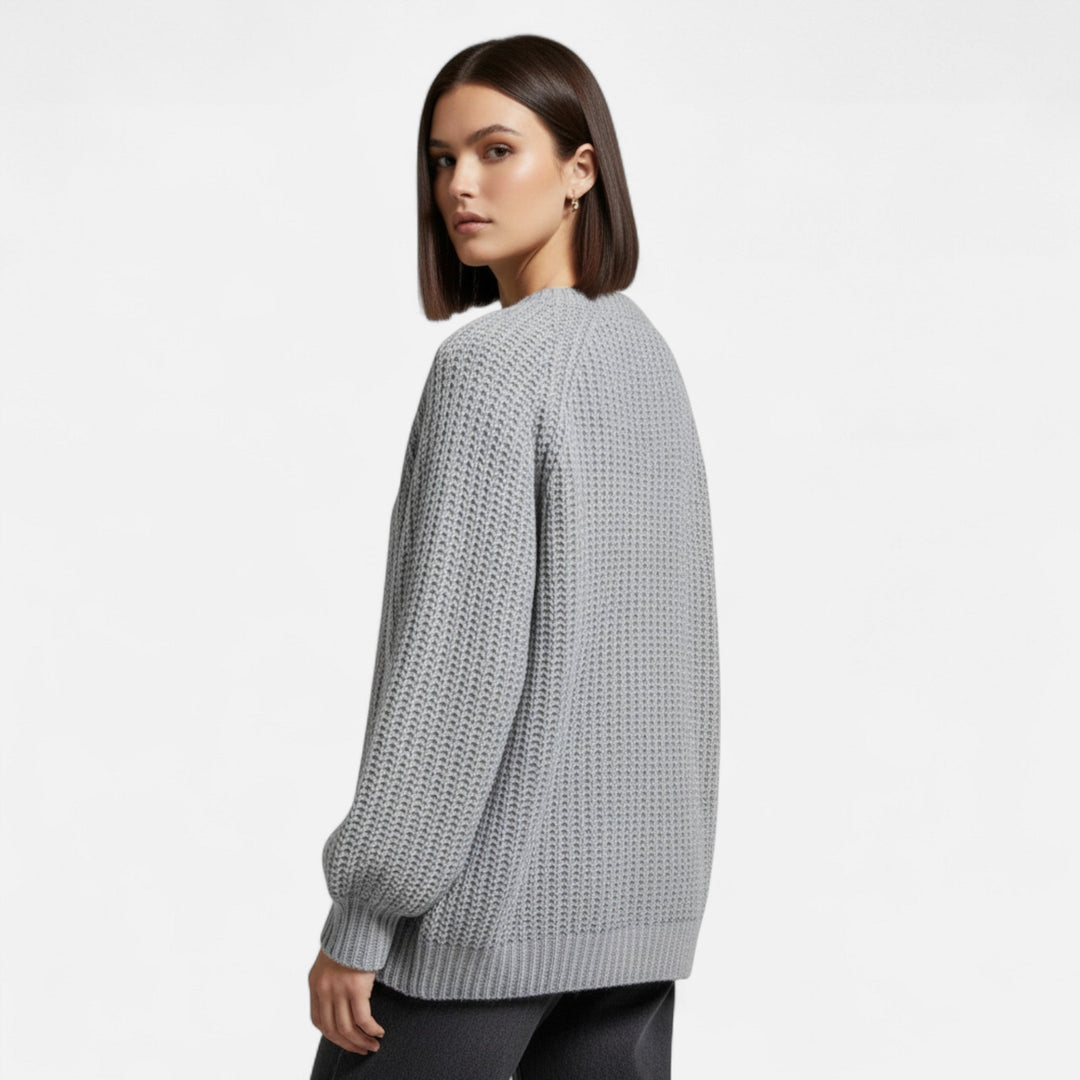 Cardigan tricotat vintage pentru femei, cu guler rotund – Eleganță de toamnă fără efort