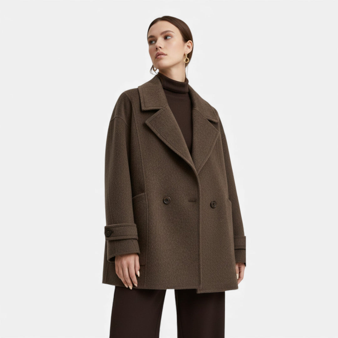 Abrigo de invierno grueso para mujer, mezcla de alpaca