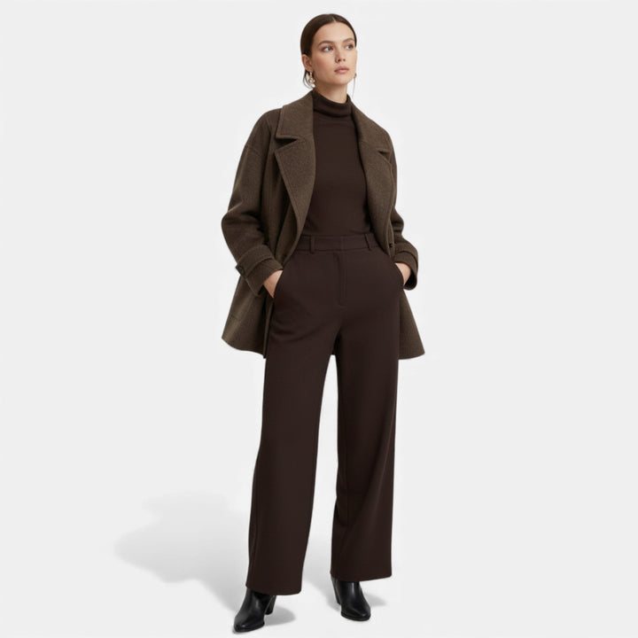 Abrigo de invierno grueso para mujer, mezcla de alpaca