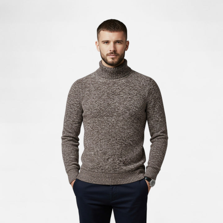 Men’s Knitted Turtleneck Sweater – Thick Winter Warmth
