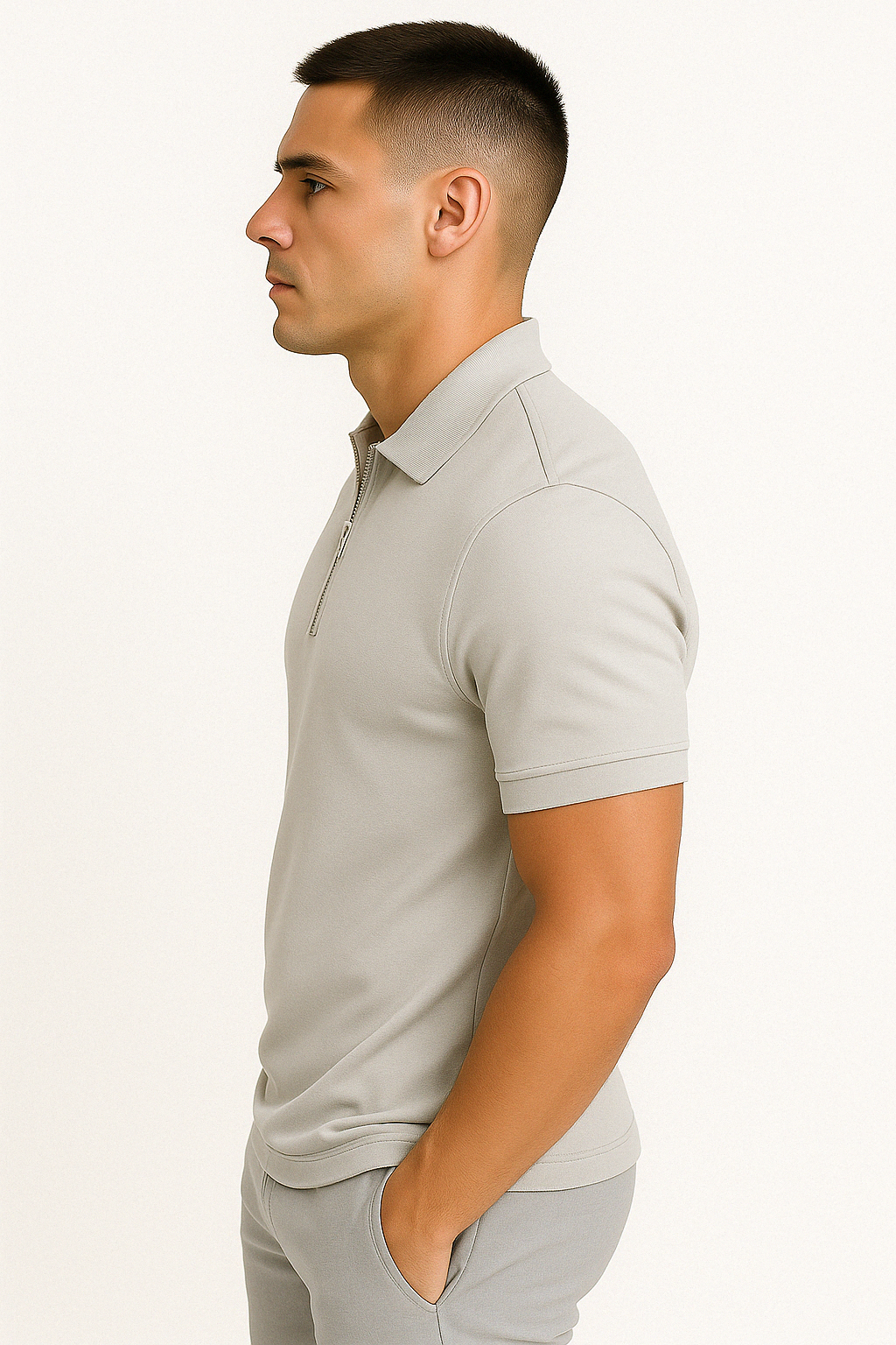Modern Half-Zip Polo – Men