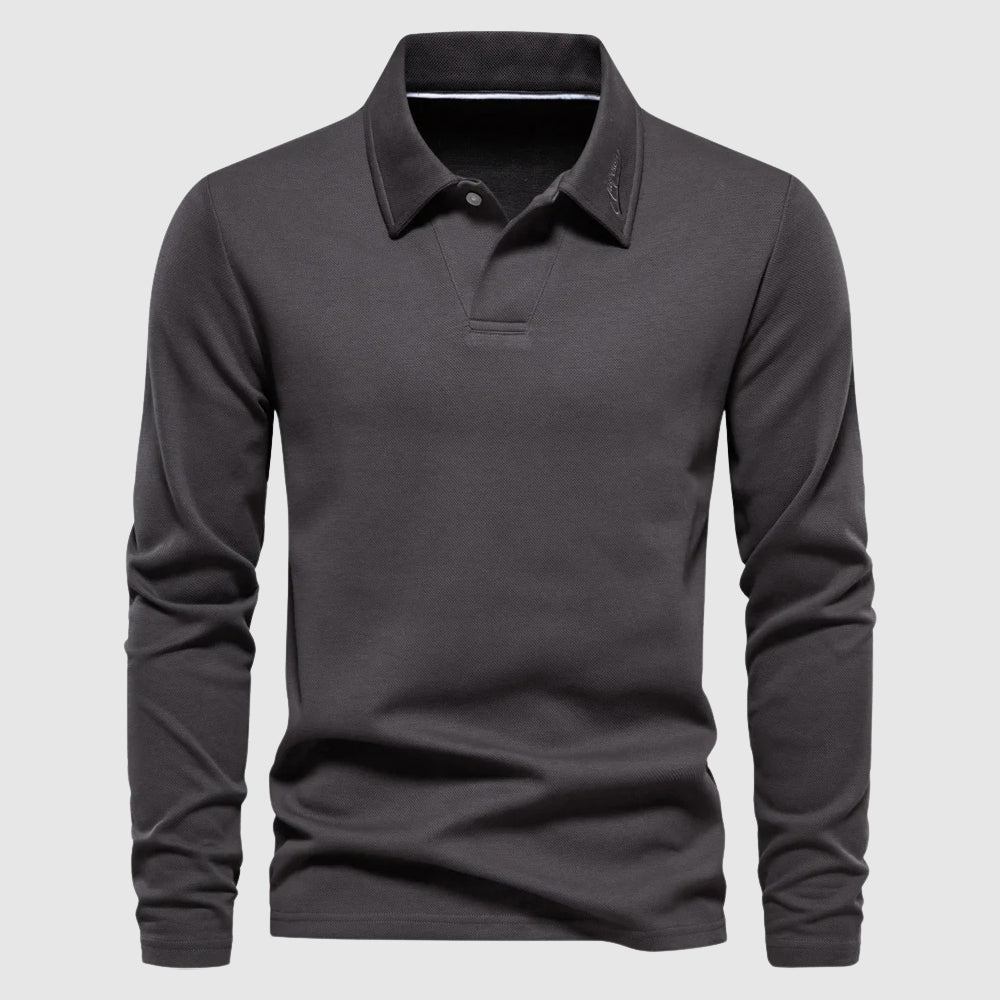 Elegant langærmet polo – herre