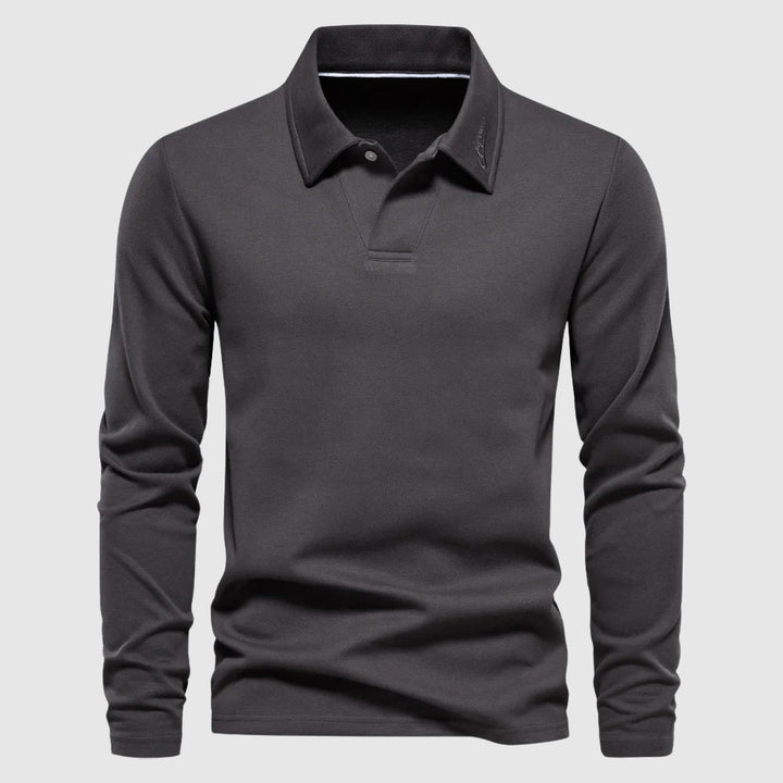 Elegant langærmet polo – herre