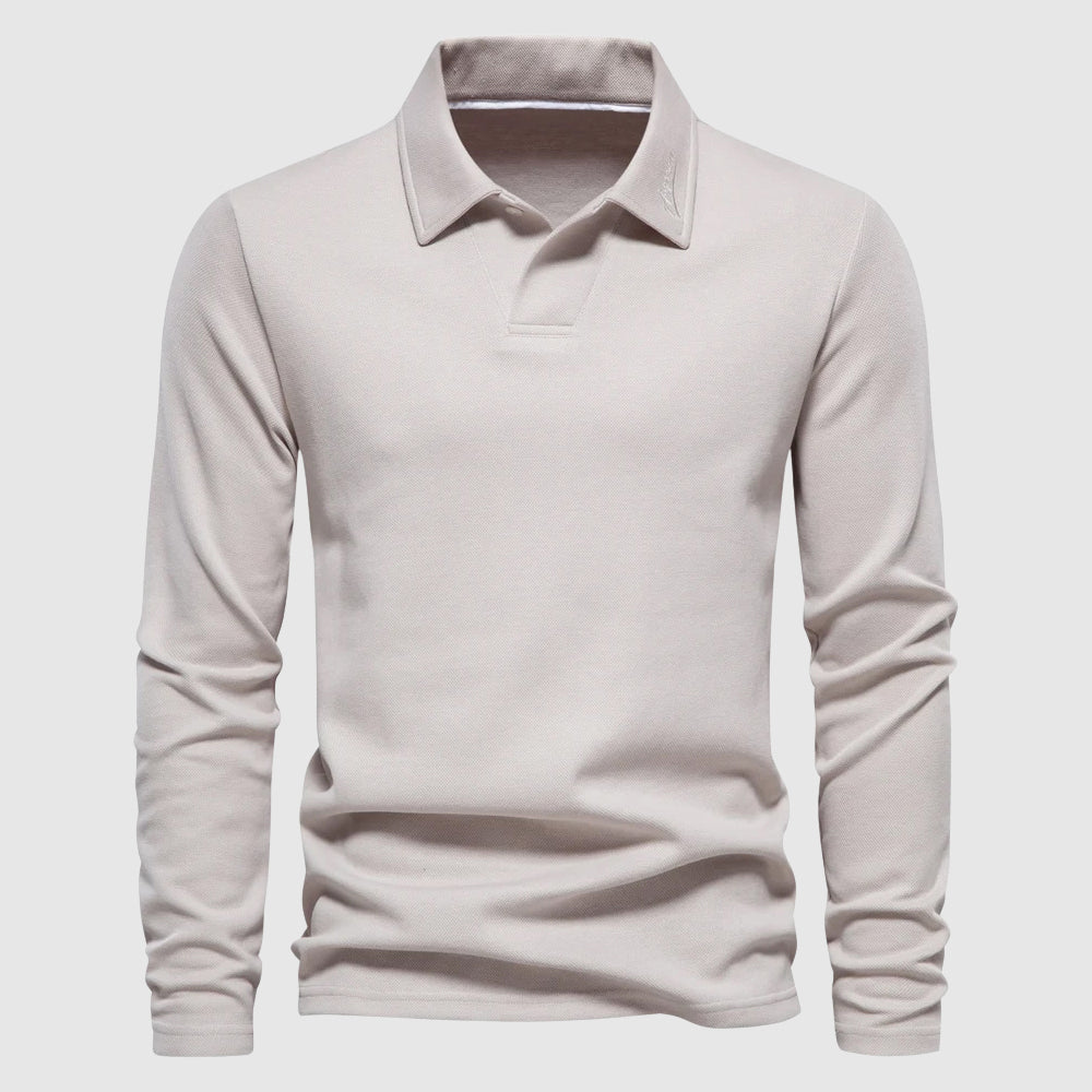 Elegant langærmet polo – herre
