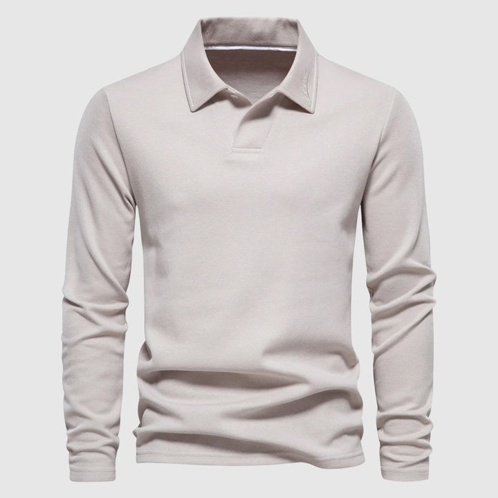 Elegant langærmet polo – herre