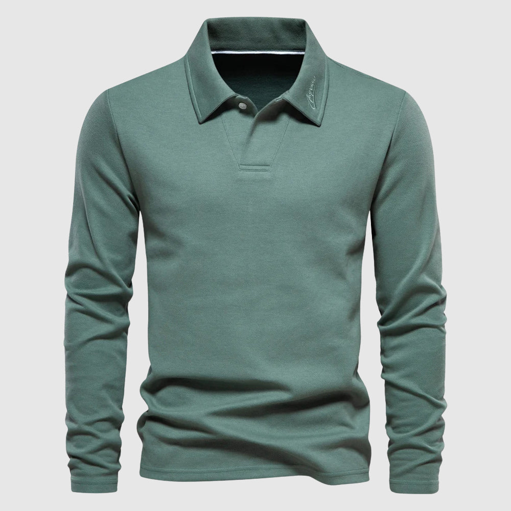 Elegant langærmet polo – herre
