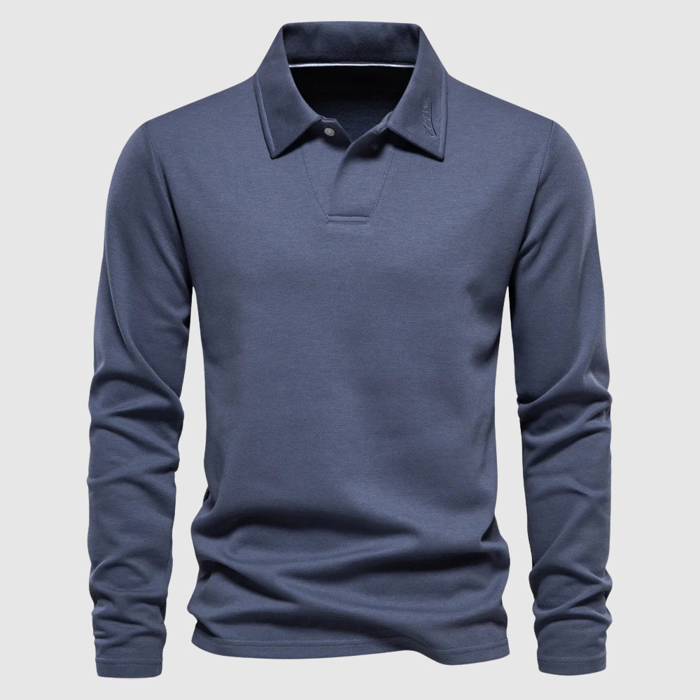 Elegant langærmet polo – herre