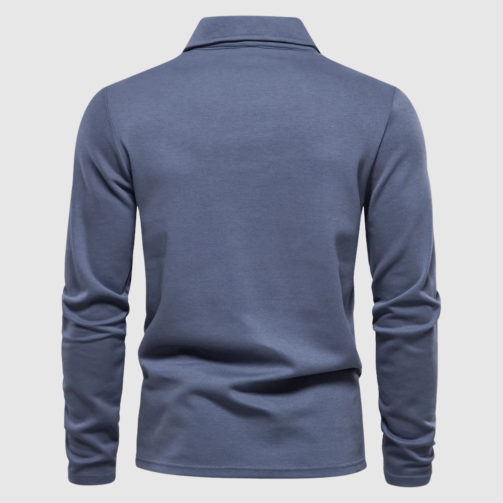 Elegant langærmet polo – herre