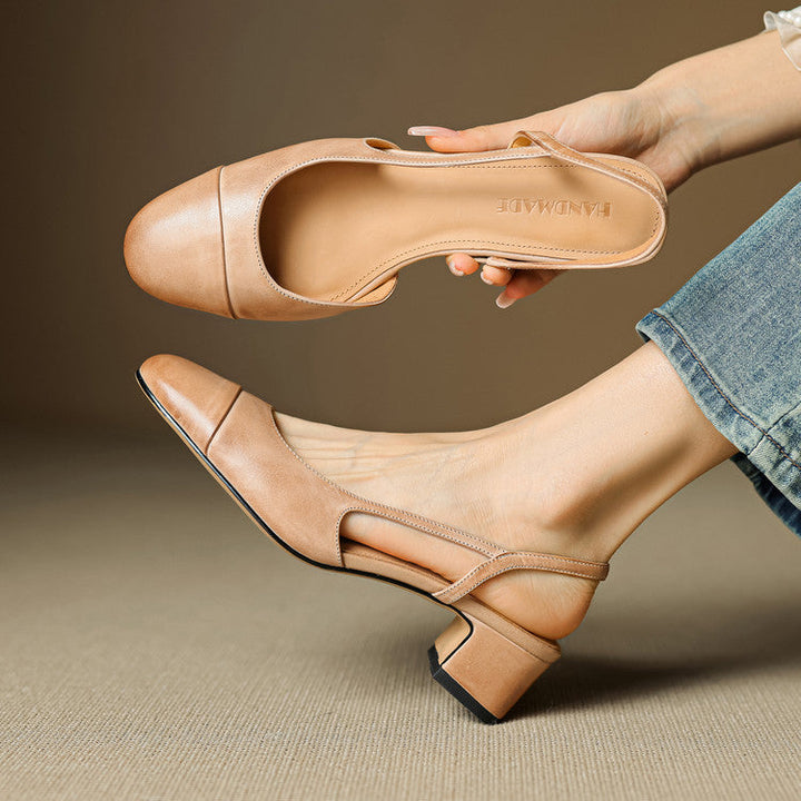 Dame Ægte Læder Slingback Pumps