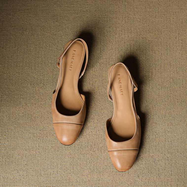 Dame Ægte Læder Slingback Pumps
