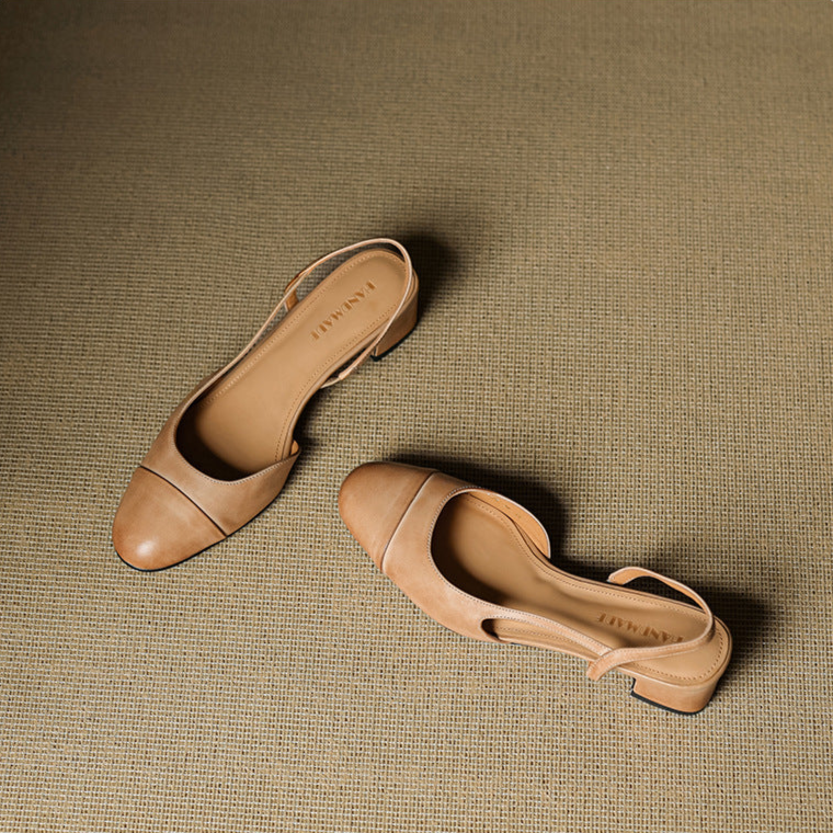 Dame Ægte Læder Slingback Pumps