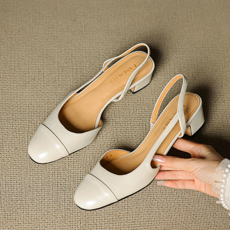 Dame Ægte Læder Slingback Pumps